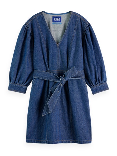 Jurken lange mouw blauw Scotch & Soda