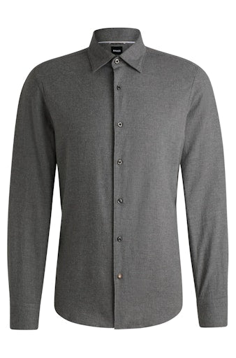 Hemden lange mouw grijs Boss Men Black