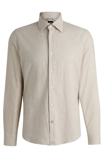 Hemden lange mouw beige Boss Men Black