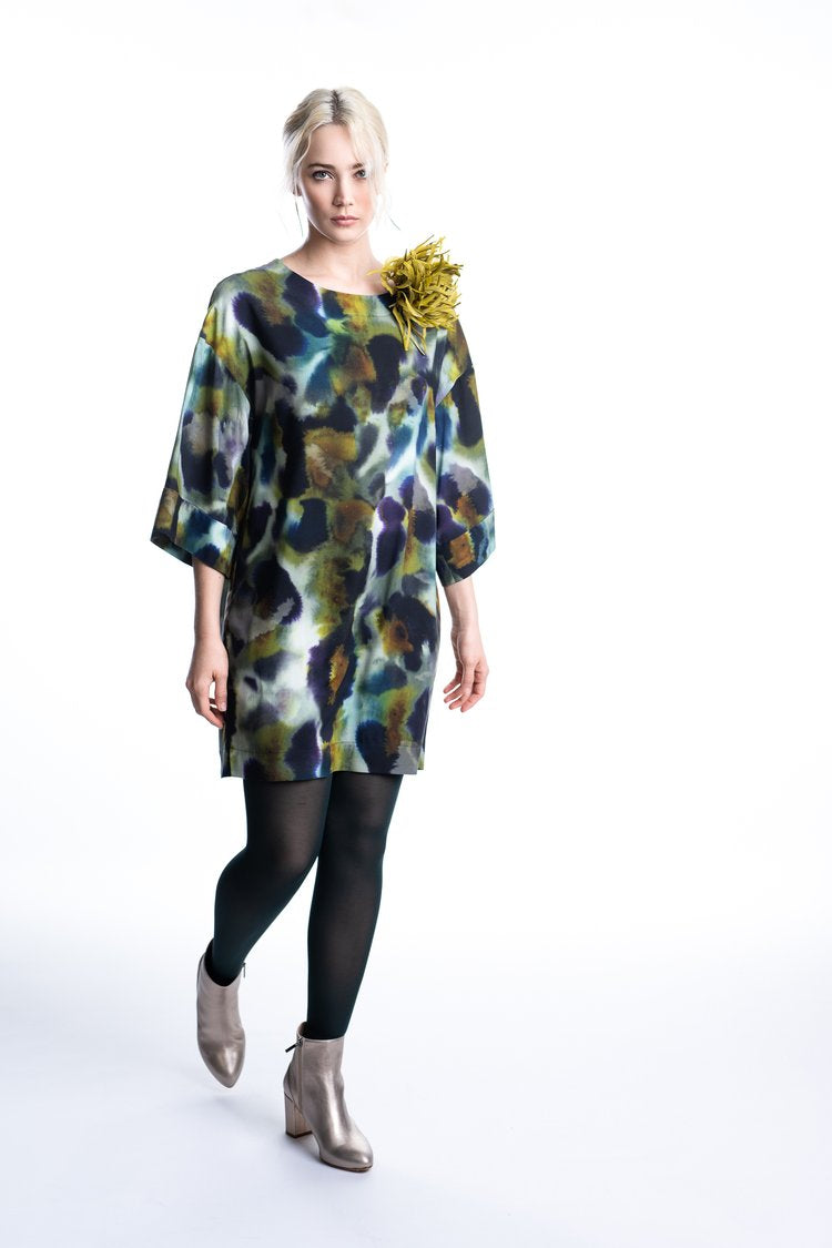Jurken lange mouw multicolor Dame Blanche