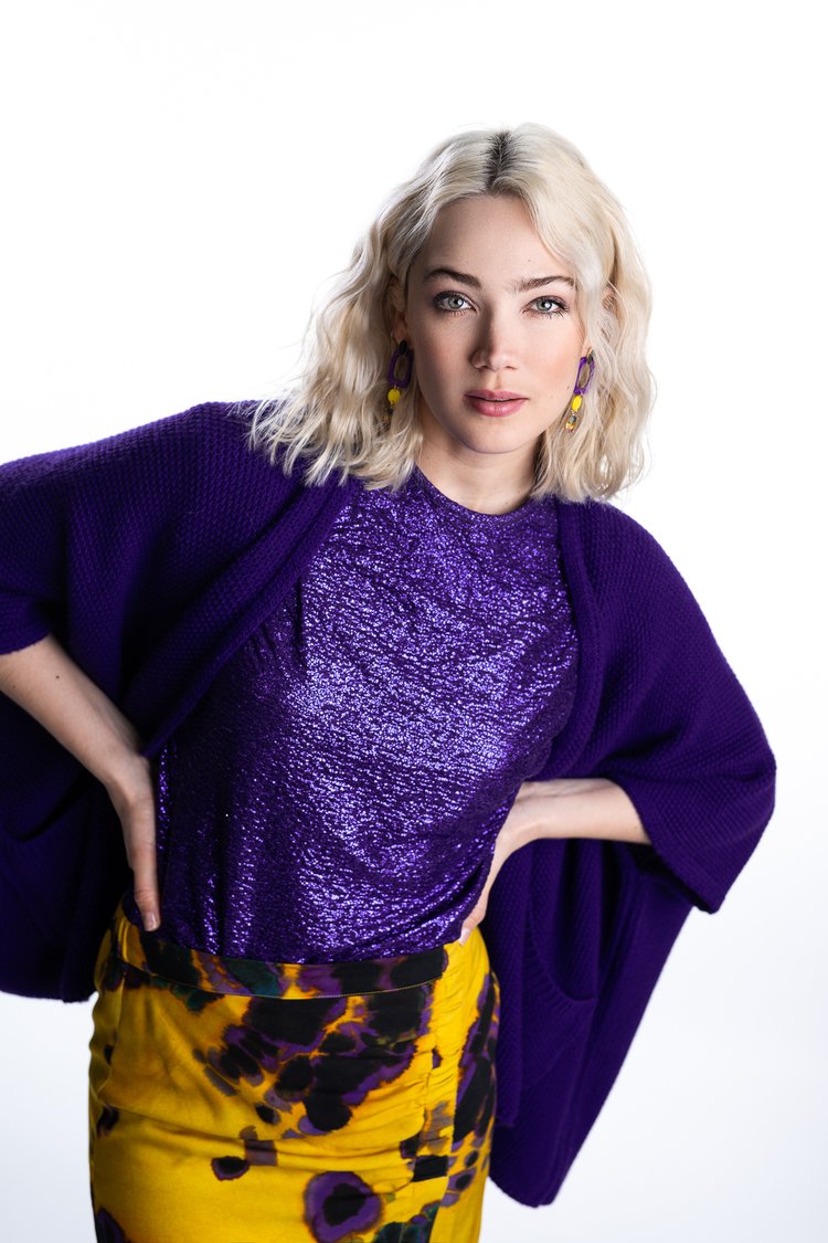 Blouses korte mouw paars Dame Blanche