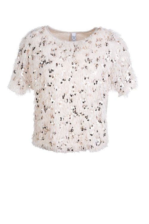 Blouses korte mouw beige Dame Blanche