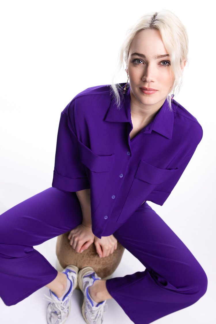 Blouses korte mouw blauw Dame Blanche