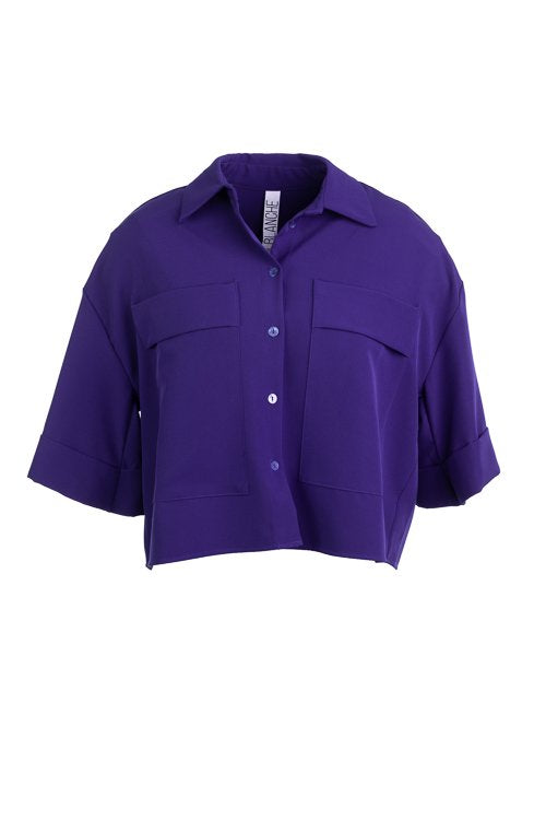 Blouses korte mouw blauw Dame Blanche