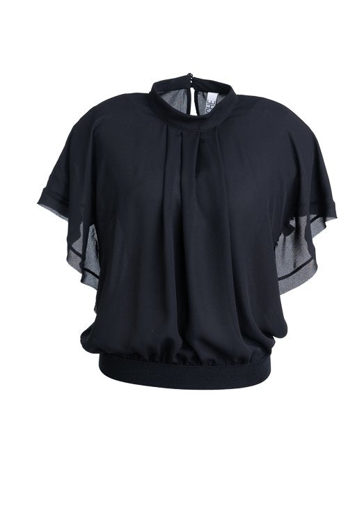 Blouses korte mouw zwart Dame Blanche