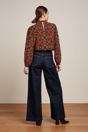 Blouses lange mouw blauw King Louie