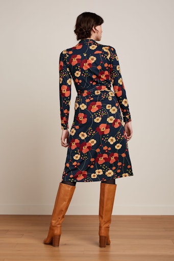 Jurken lange mouw blauw King Louie