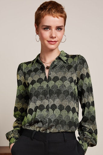 Blouses lange mouw groen King Louie