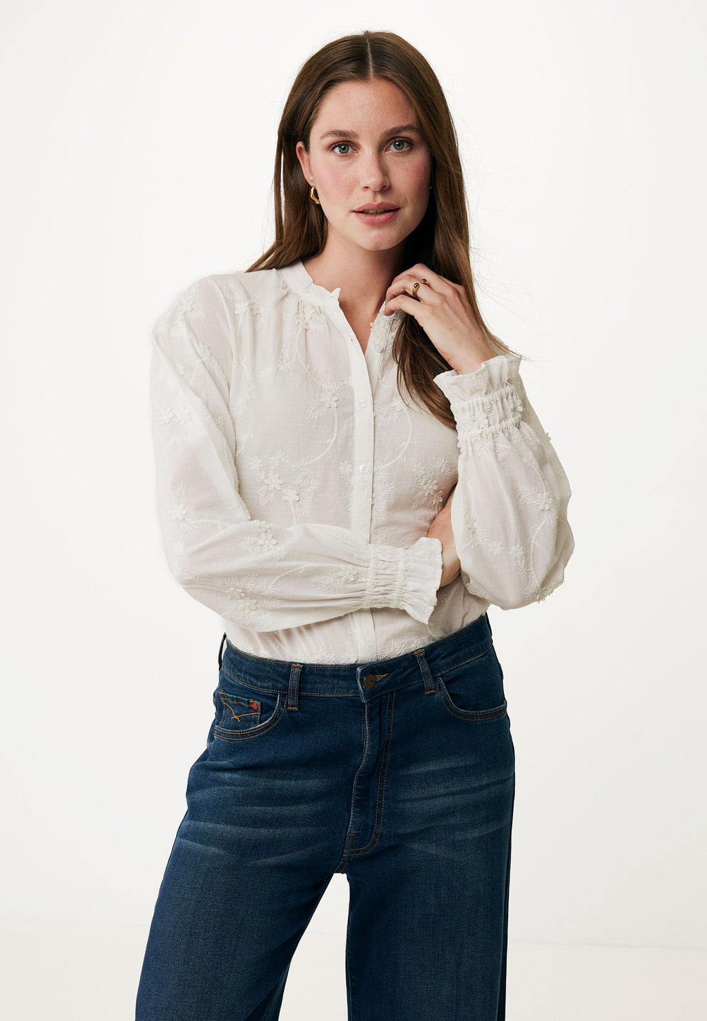 Blouses lange mouw beige Mexx