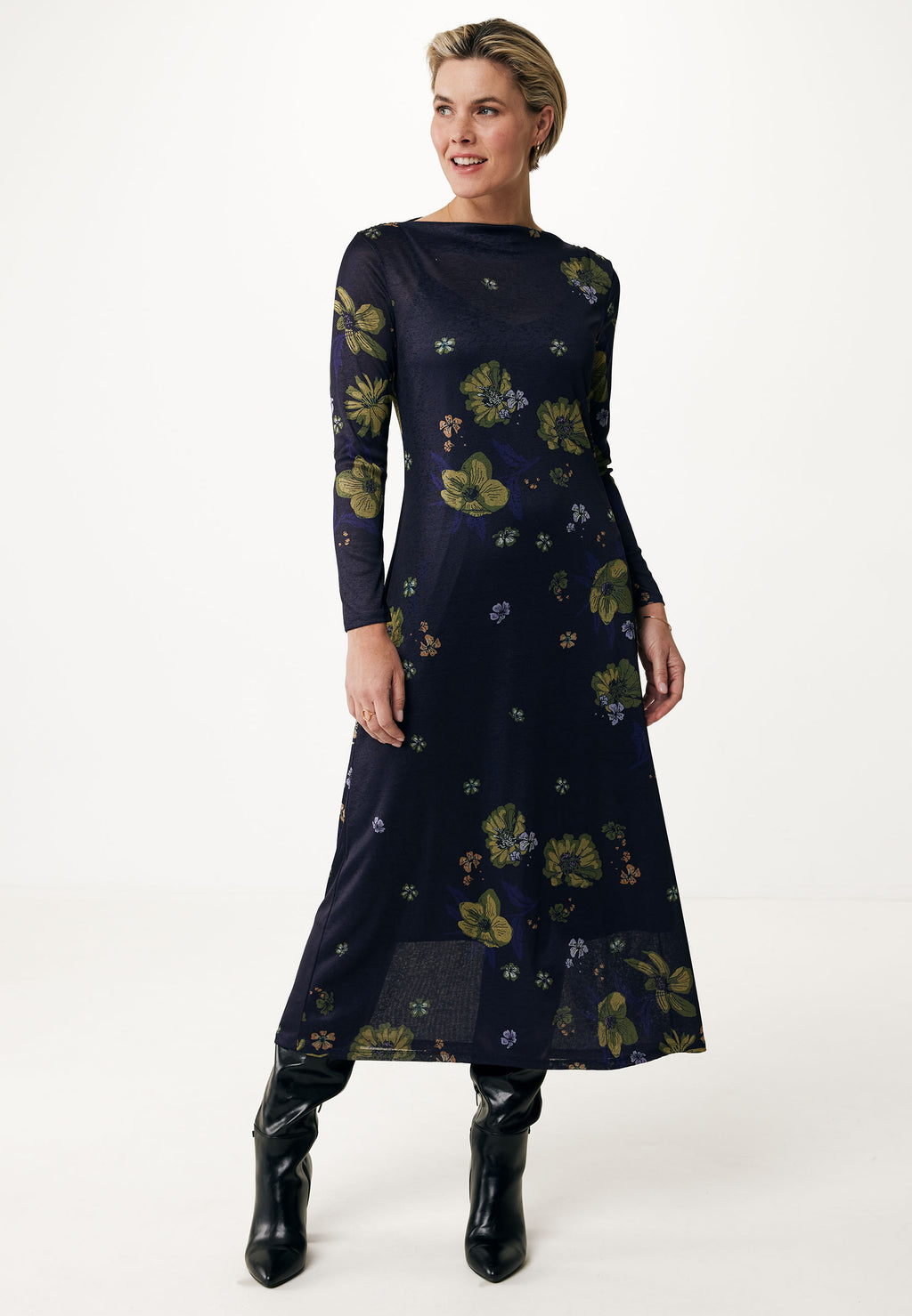 Jurken lange mouw multicolor Mexx
