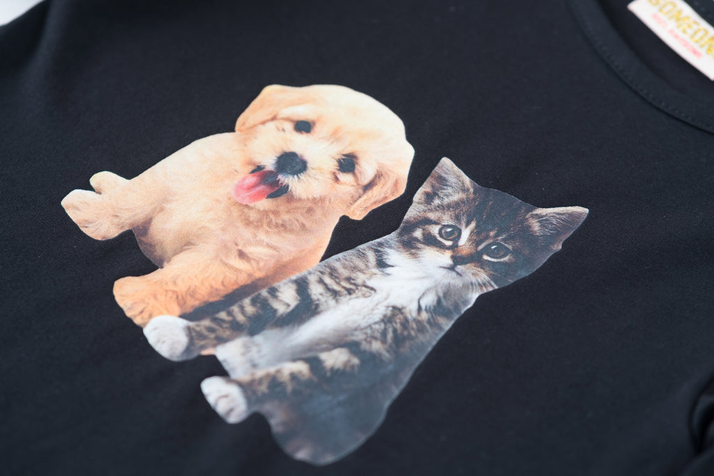 T-shirts lange mouw zwart Someone