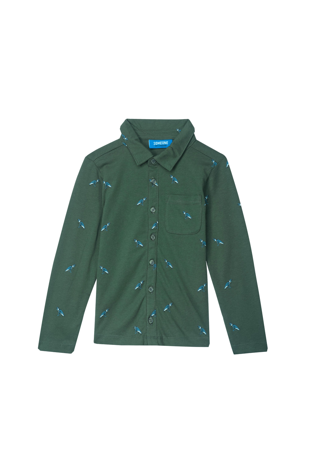 Hemden lange mouw groen Someone