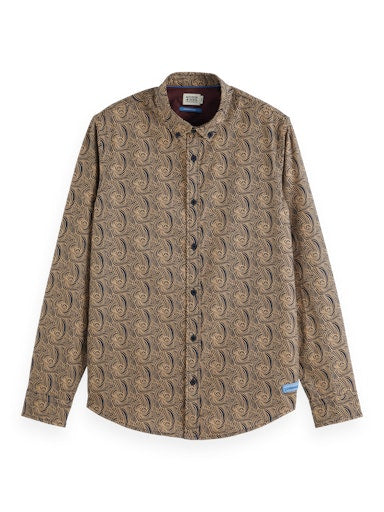 Hemden lange mouw bruin Scotch & Soda
