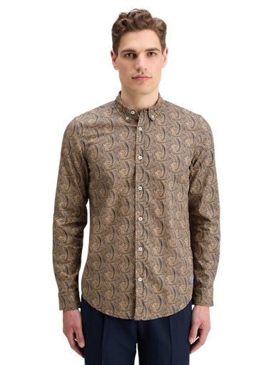 Hemden lange mouw bruin Scotch & Soda