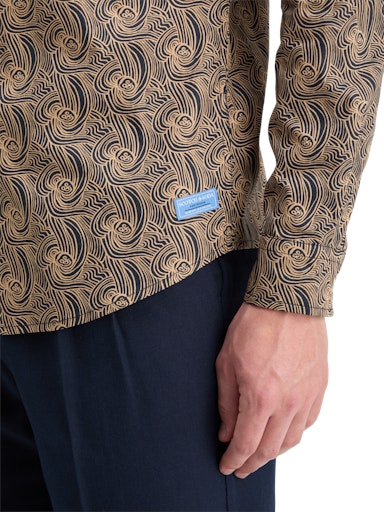 Hemden lange mouw bruin Scotch & Soda