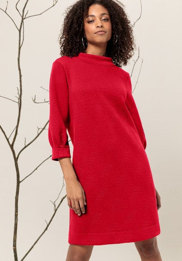 Jurken lange mouw rood Bianca