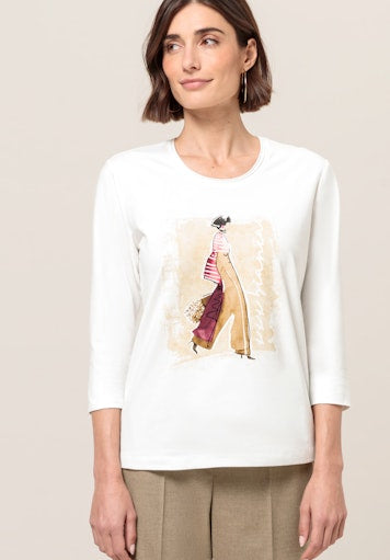 T-shirts lange mouw beige Bianca