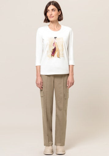 T-shirts lange mouw beige Bianca