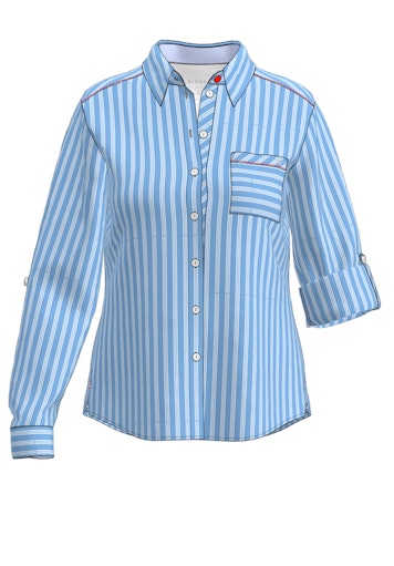 Blouses lange mouw blauw Bianca