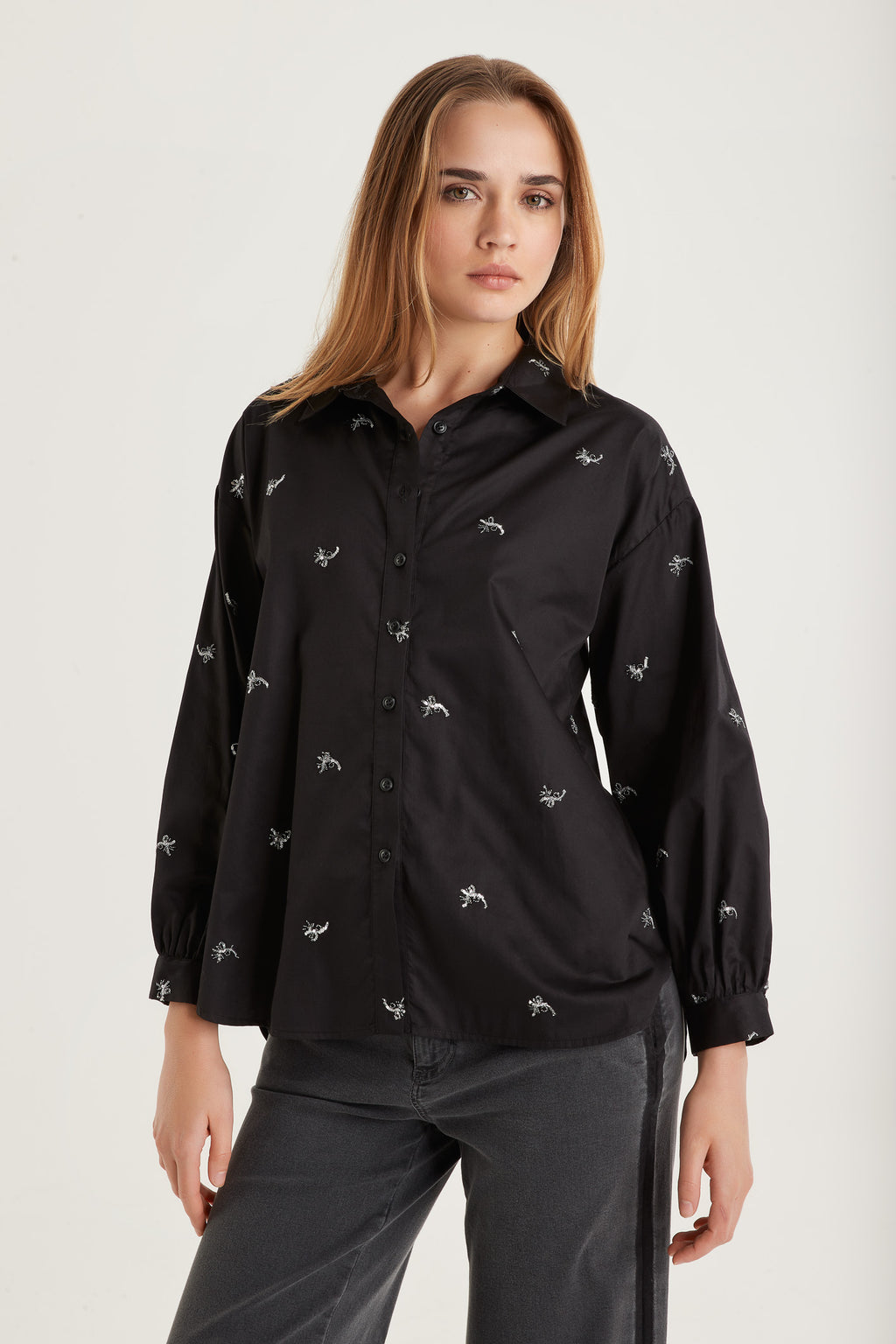 Blouses lange mouw zwart Senso