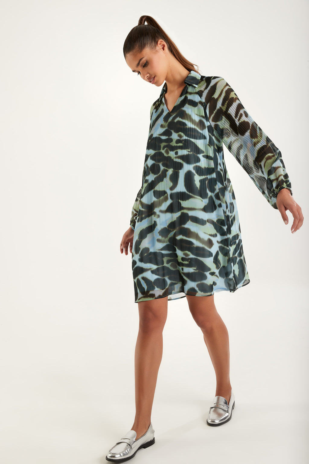 Jurken lange mouw multicolor Senso