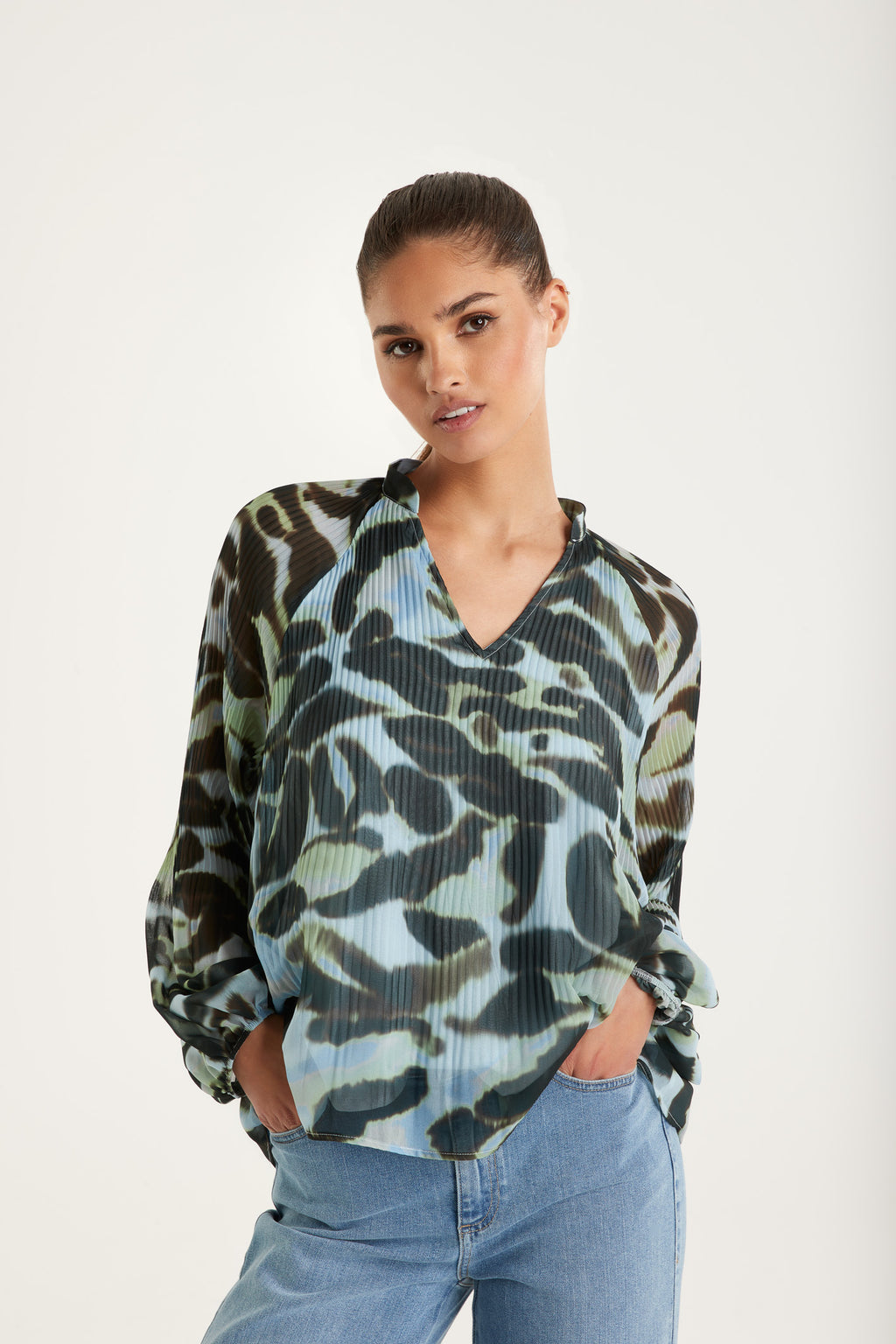 Blouses lange mouw multicolor Senso