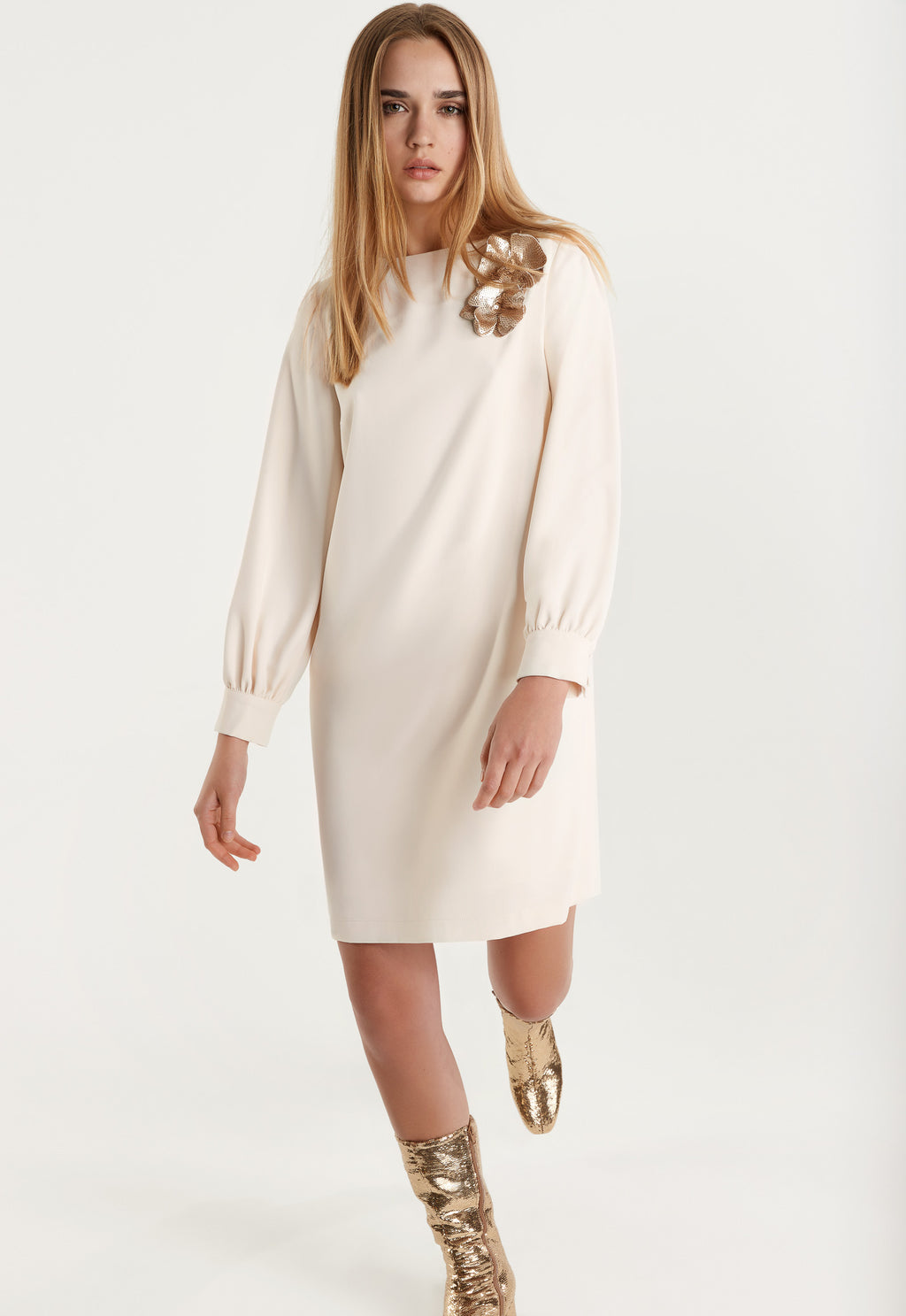 Jurken lange mouw beige Senso
