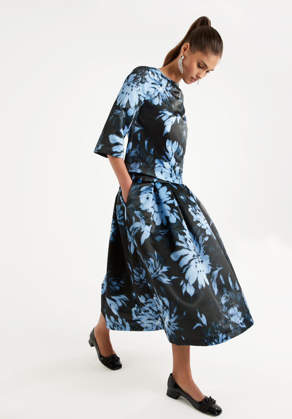 Blouses lange mouw blauw Senso