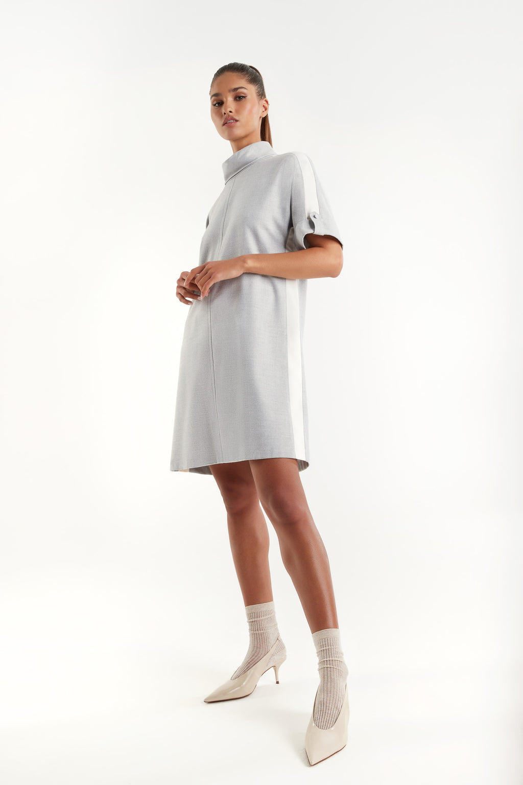 Jurken korte mouw grijs Senso