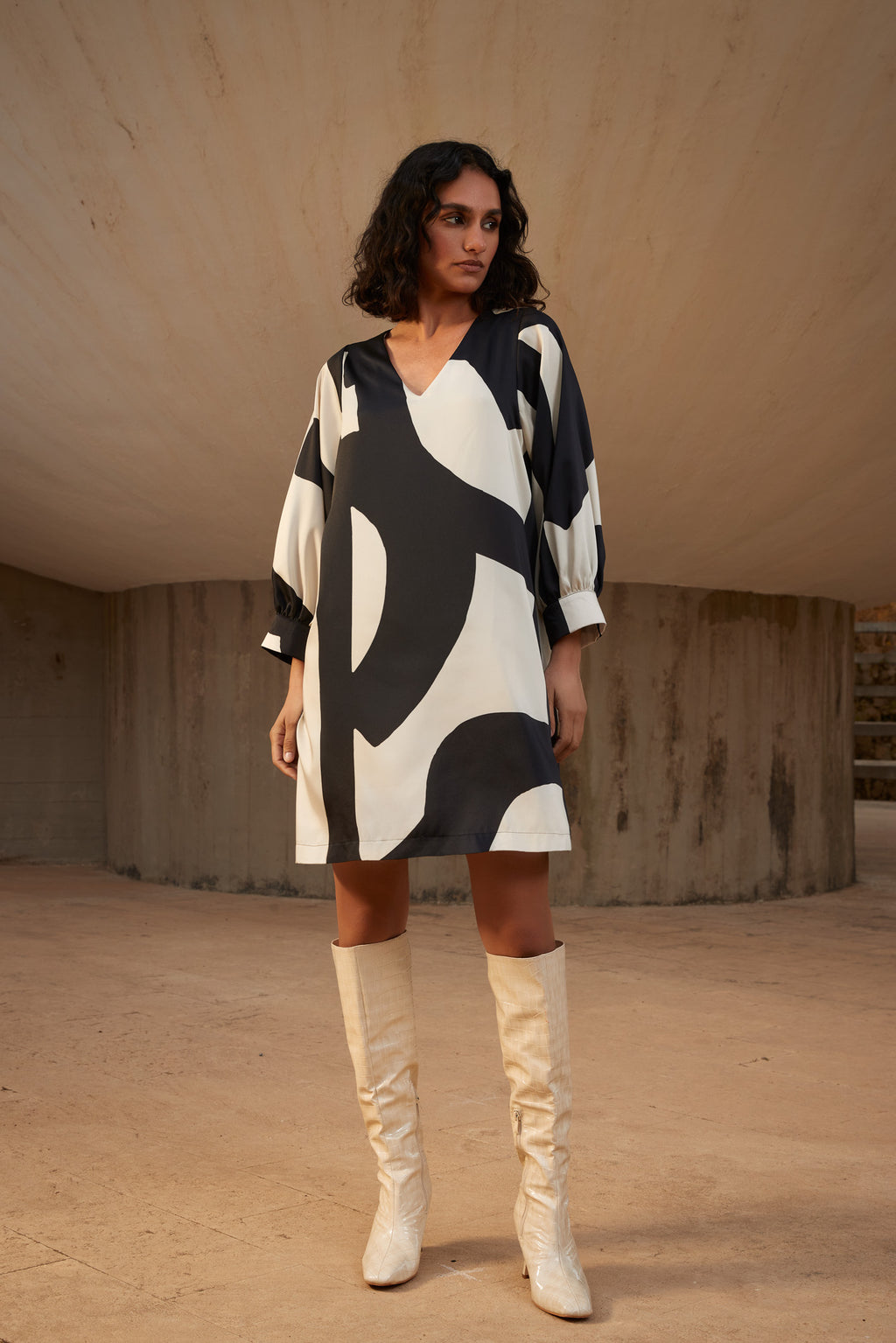 Jurken lange mouw multicolor Atmos