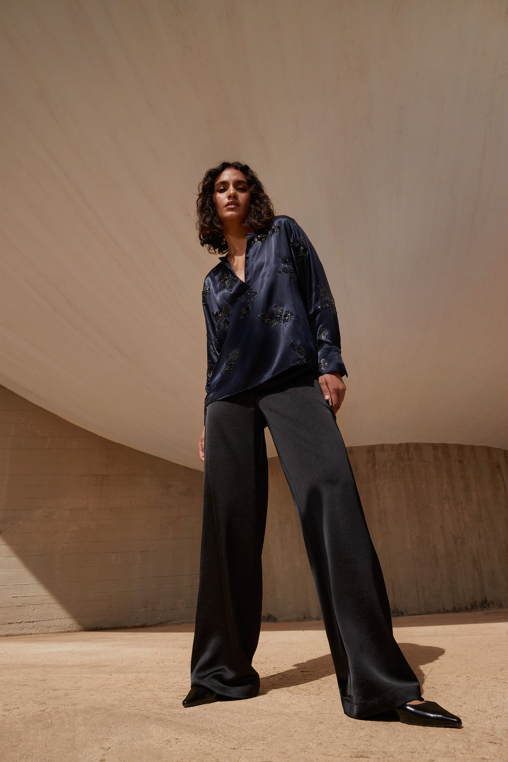 Blouses lange mouw navy Atmos