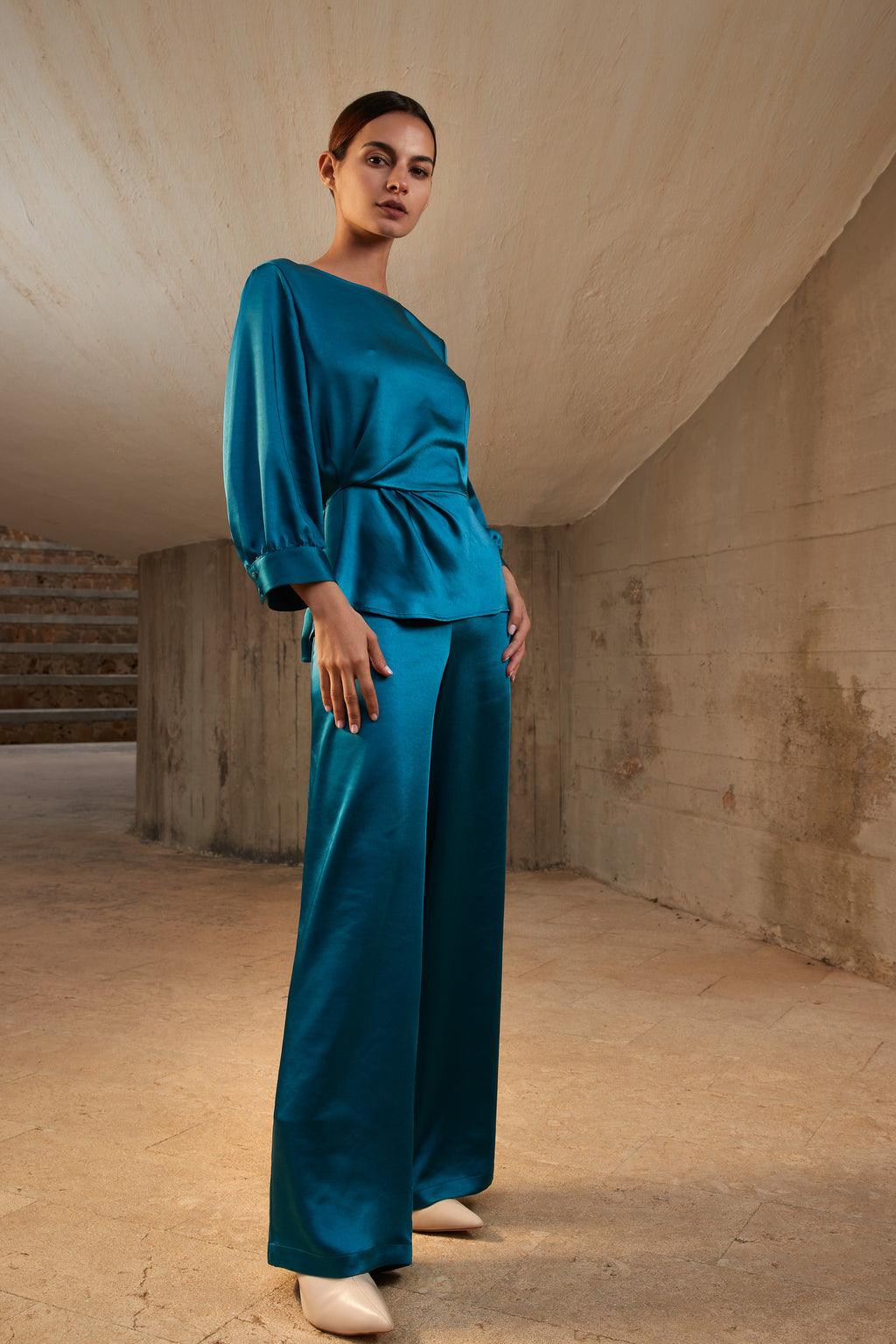 Blouses lange mouw blauw Atmos