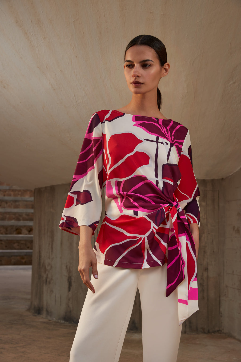 Blouses lange mouw rood Atmos