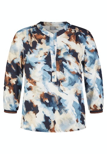 Blouses lange mouw blauw Rabe