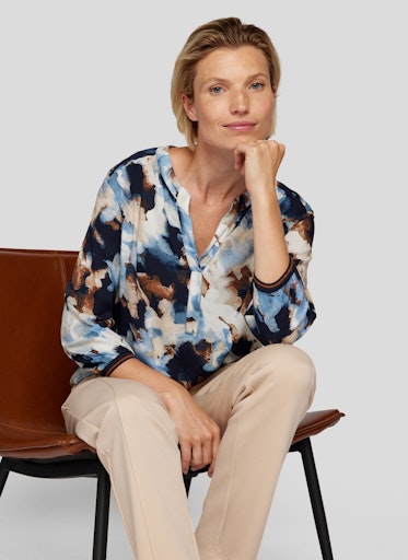 Blouses lange mouw blauw Rabe