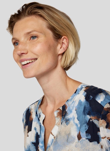 Blouses lange mouw blauw Rabe