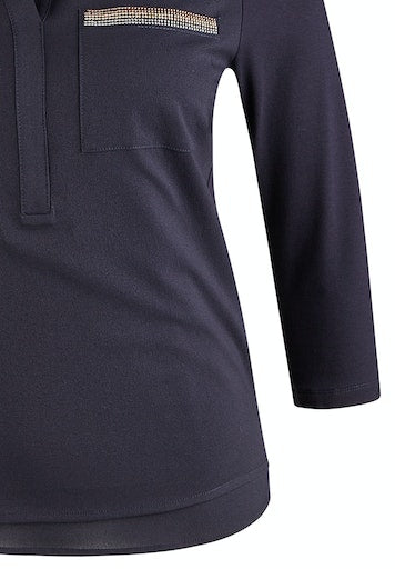 Blouses lange mouw blauw Rabe