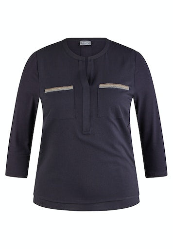 Blouses lange mouw blauw Rabe