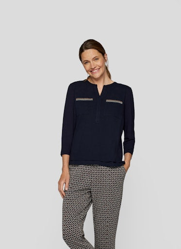 Blouses lange mouw blauw Rabe