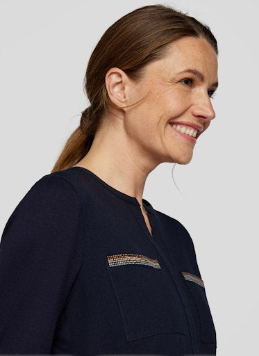 Blouses lange mouw blauw Rabe