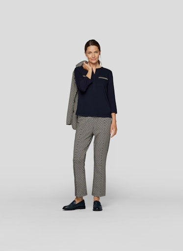 Blouses lange mouw blauw Rabe