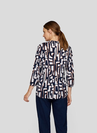 Blouses lange mouw blauw Rabe
