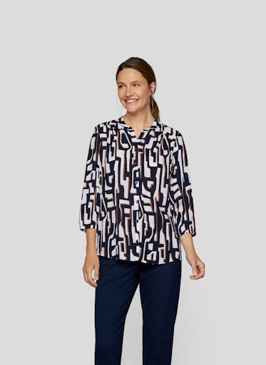 Blouses lange mouw blauw Rabe