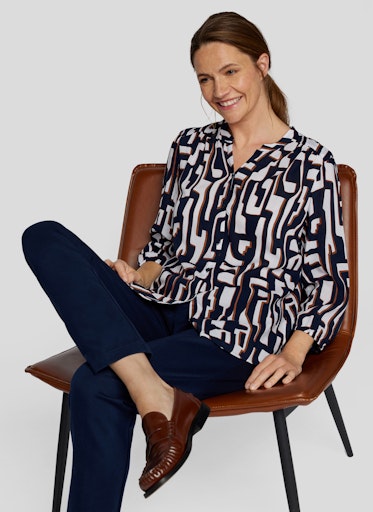 Blouses lange mouw blauw Rabe