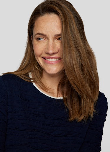 T-shirts lange mouw navy Rabe