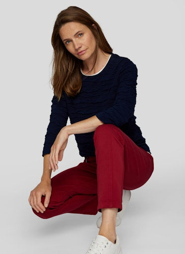 T-shirts lange mouw navy Rabe