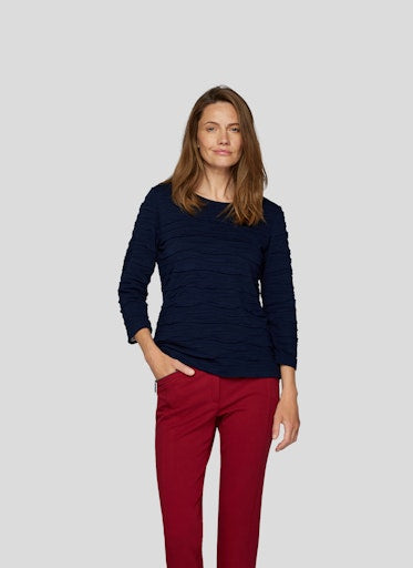 T-shirts lange mouw navy Rabe