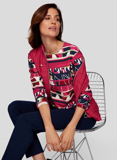 T-shirts lange mouw navy Rabe