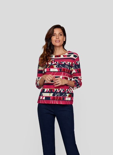 T-shirts lange mouw navy Rabe