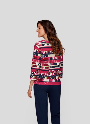 T-shirts lange mouw navy Rabe